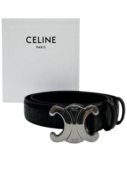 Triomphe Buckle Leather Belt Black - CELINE - BALAAN 2