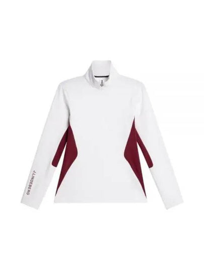 Cookies Mid Layer Quarter Zip Long Sleeve T-Shirt White Cabernet - J.LINDEBERG - BALAAN 2