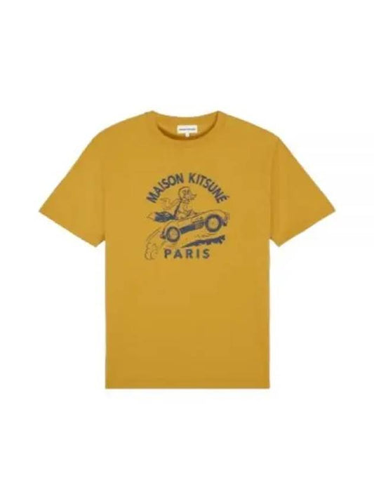 Racing Fox Short Sleeve T-Shirt Yellow - MAISON KITSUNE - BALAAN 2