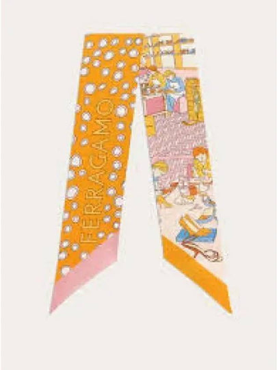 Atelier Print Mini Silk Scarf Orange - SALVATORE FERRAGAMO - BALAAN 2