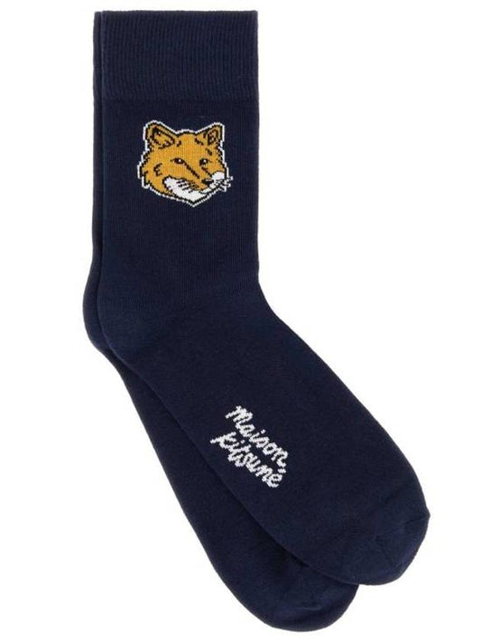 Fox Head Socks Blue - MAISON KITSUNE - BALAAN 1