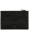 11Th Anniversary Rockstud Fabric Clutch Bag Black - VALENTINO - BALAAN 4