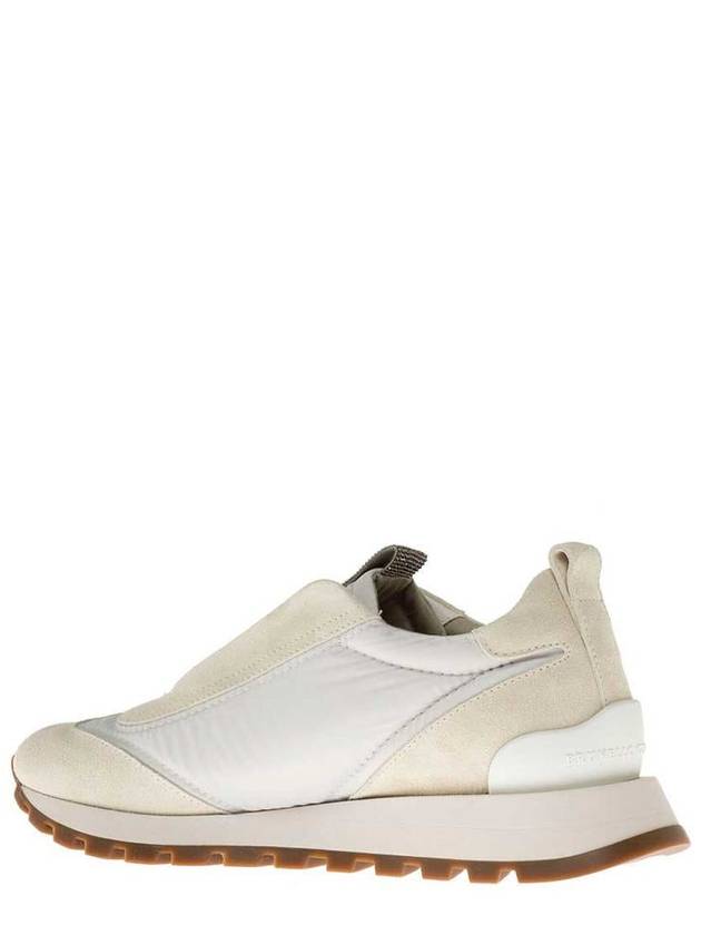 Suede Techno Runner Low Top Sneakers White - BRUNELLO CUCINELLI - BALAAN 4