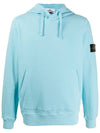 Wappen Patch Cotton Fleece Hoodie Sky Blue - STONE ISLAND - BALAAN 1