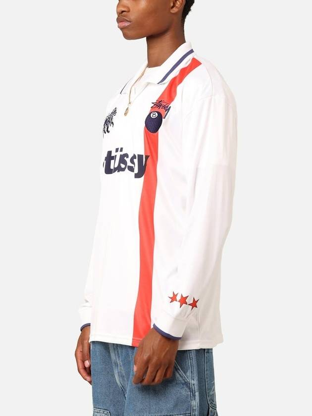 AU Australia Football Polo Long Sleeve T Shirt ST0M0476 White Red Stripe MENS S M L - STUSSY - BALAAN 5