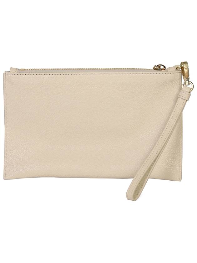 Madras Logo Leather Clutch Bag Beige - MIU MIU - BALAAN 3