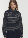 2 WAY RIBBON CROP KNIT ZIP UP CHARCOAL - CPGN STUDIO - BALAAN 3