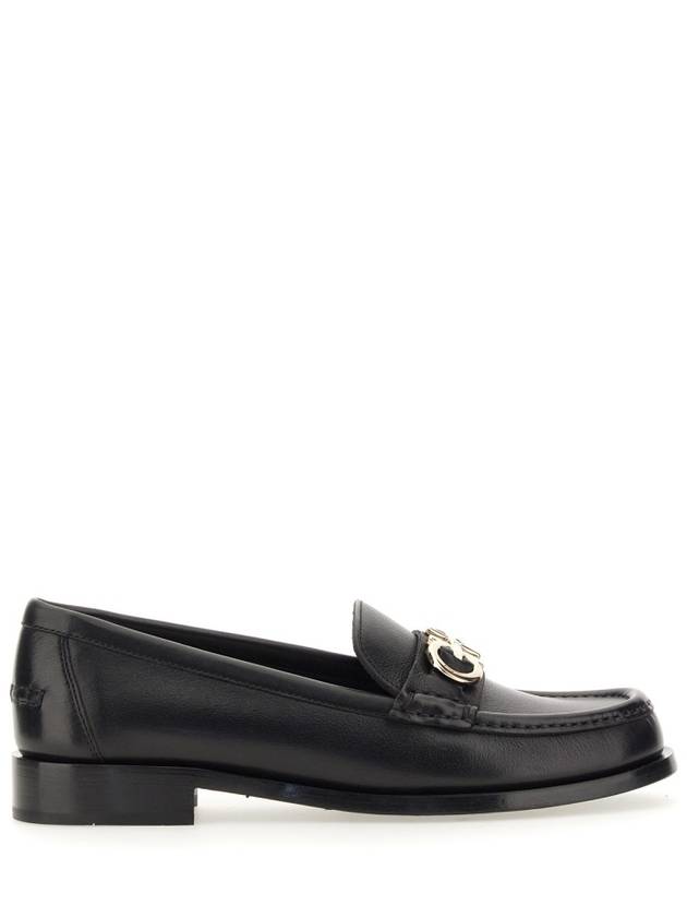 Women's Ofelia Gancini Ornament Loafer Black - SALVATORE FERRAGAMO - BALAAN 2