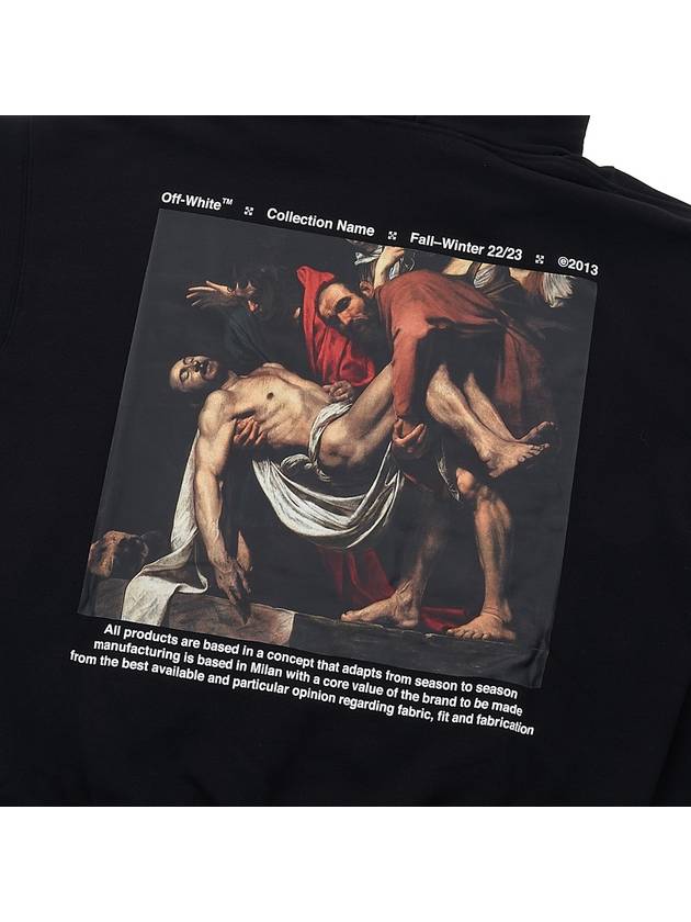 Men's Caravaggio Print Hoodie Black - OFF WHITE - BALAAN 11