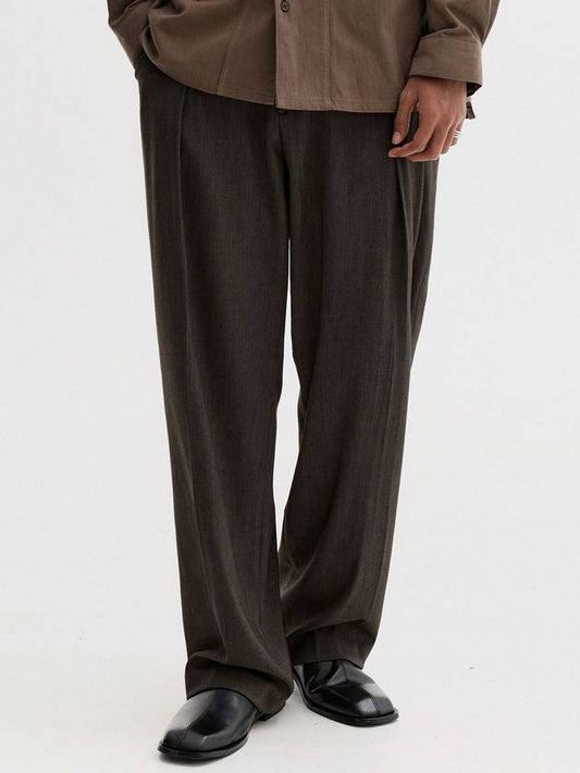 Two tuck semi wide slacks brown - THEN OUR - BALAAN 1