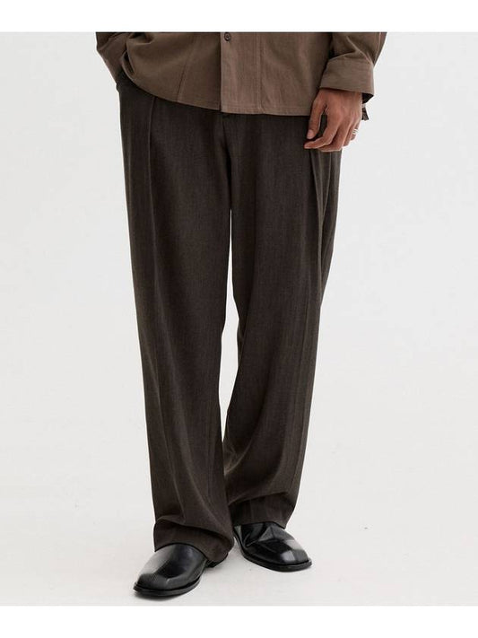 Two tuck semi wide slacks brown - THEN OUR - BALAAN 2