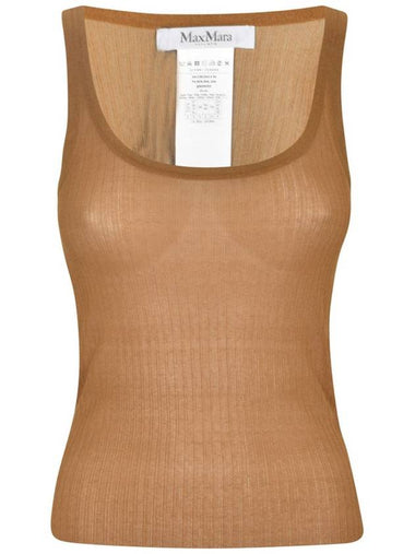 Max Mara Top Leather Brown - MAX MARA - BALAAN 1