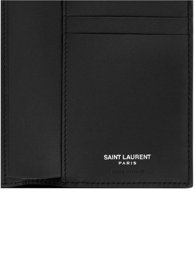 Men's Silver Monogram Fold Half Wallet Black - SAINT LAURENT - BALAAN 6