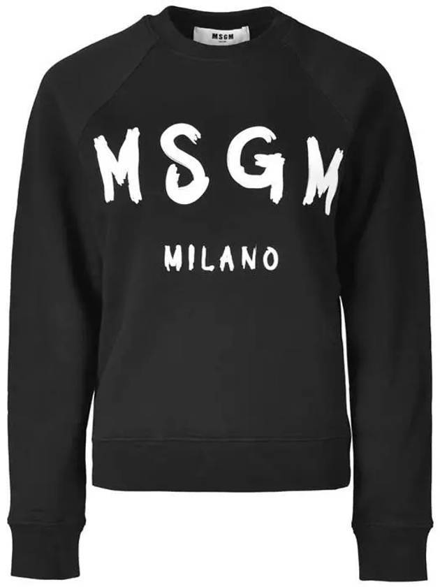 Brush Logo Printing Sweatshirt Black - MSGM - BALAAN 1