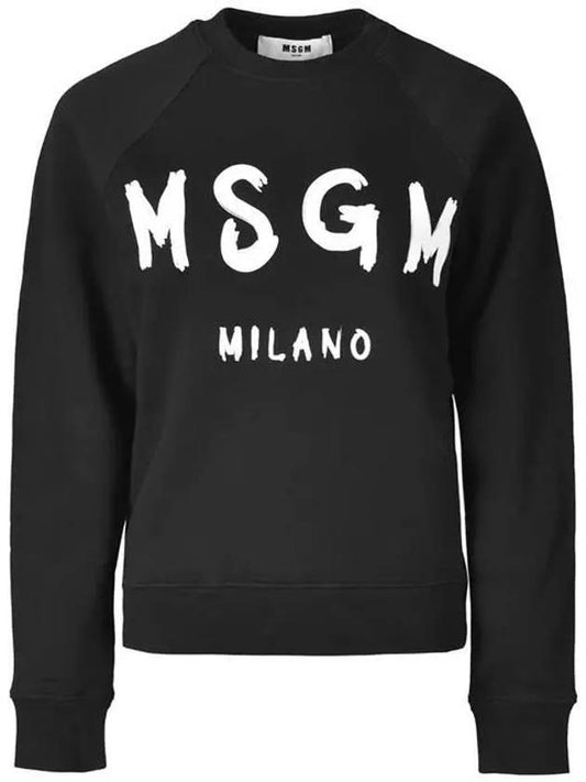 Brush Logo Printing Sweatshirt Black - MSGM - BALAAN 1