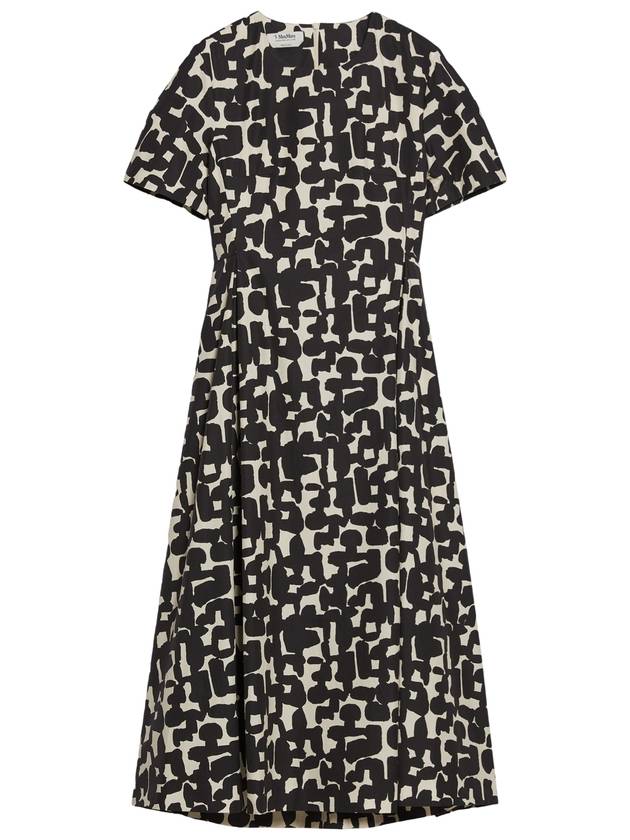 Callas Print Cotton Midi Dress Black - MAX MARA - BALAAN 1