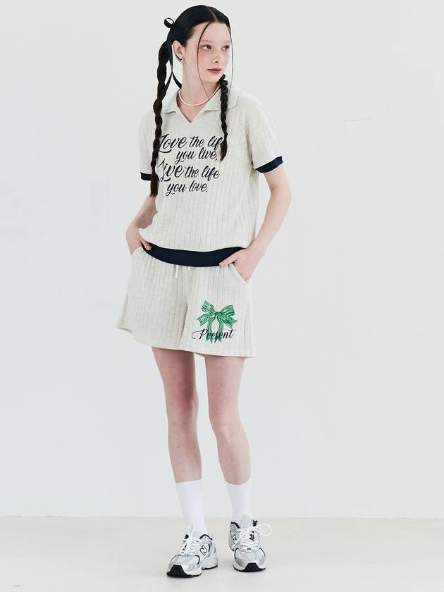 Summer Knit Ribbon Shorts Oatmeal - METAPHER - BALAAN 6