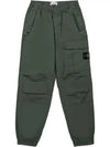 Logo Twill Cotton Cargo Track Pants Musk Green - STONE ISLAND - BALAAN 2