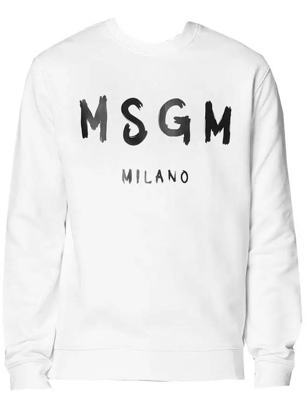 Milano Brushed Logo Sweatshirt White - MSGM - BALAAN 3