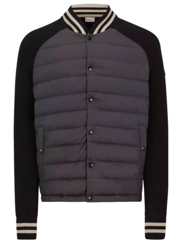 Padded cotton cardigan black - MONCLER - BALAAN 1