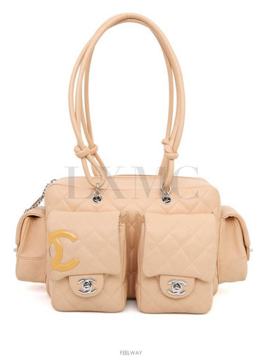 Cambon Reporter Bag Beige Multi Pocket Boston - CHANEL - BALAAN 1