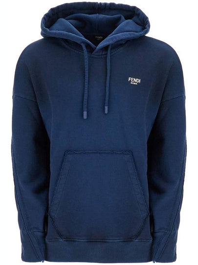 Oversized Drawstring Hoodie Blue - FENDI - BALAAN 2