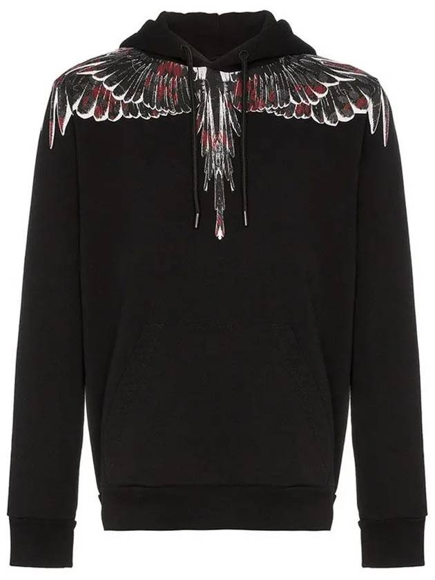 Camo Wing Long Sleeve Hooded Sweatshirt Black CMBB007E19630008 1088 - MARCELO BURLON - BALAAN 1