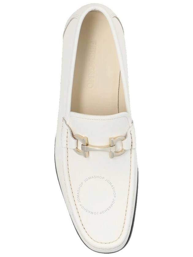 Ferragamo White Gancini Ornament Loafers, Size 10 - SALVATORE FERRAGAMO - BALAAN 3