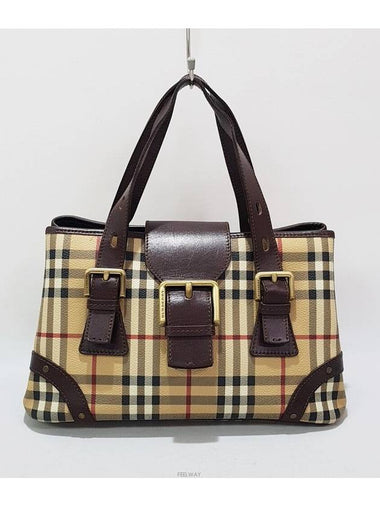 check buckle tote bag - BURBERRY - BALAAN 1