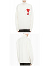 Heart Logo Knit Turtleneck White - AMI - BALAAN 6