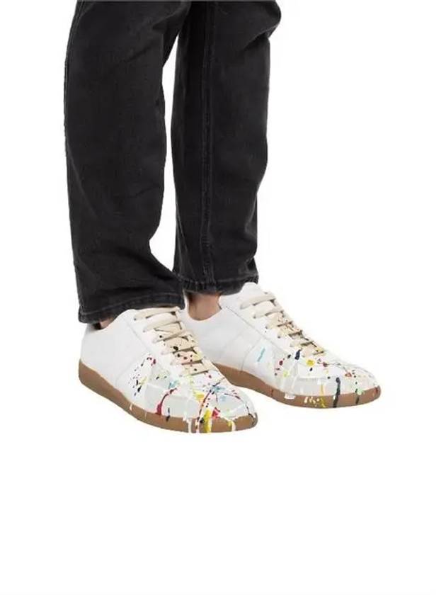 Men's Replica German Army Paint Low Top Sneakers White - MAISON MARGIELA - BALAAN 2