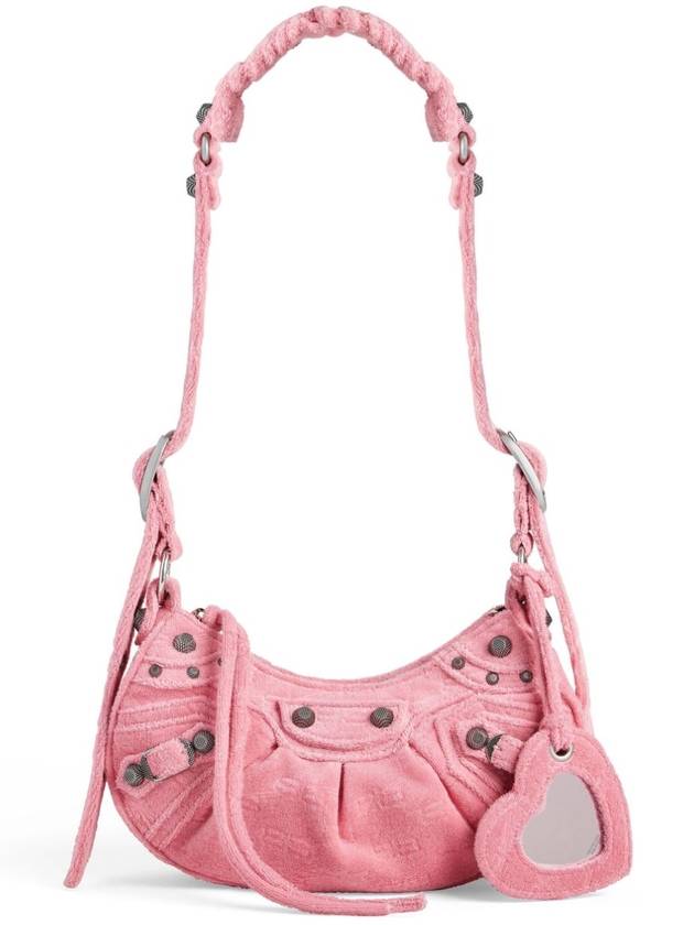 Le Cagole Crocodile Embossed Small Shoulder Bag Pink - BALENCIAGA - BALAAN 1