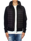 Logo Patch Padded Wool Cardigan Black - MONCLER - BALAAN 8