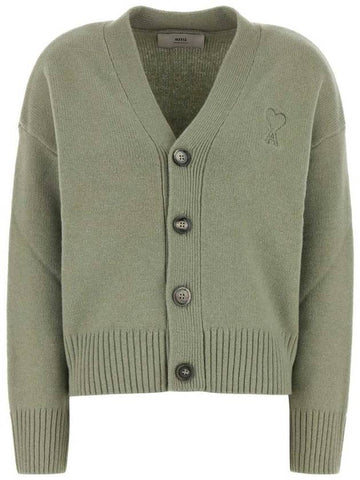 De Coeur Knit Cardigan Green - AMI - BALAAN 1