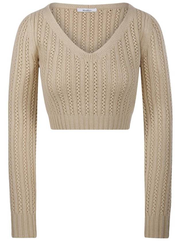 Iprem Cropped Wool Cashmere Knit Top Beige - MAX MARA - BALAAN 2