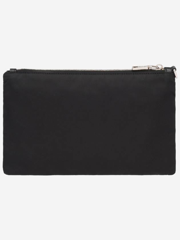 Saffiano Leather Strap Nylon Clutch Bag Black - PRADA - BALAAN 4