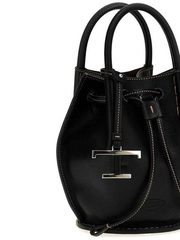 Buz Mini Leather Bucket Bag Brown - TOD'S - BALAAN 4