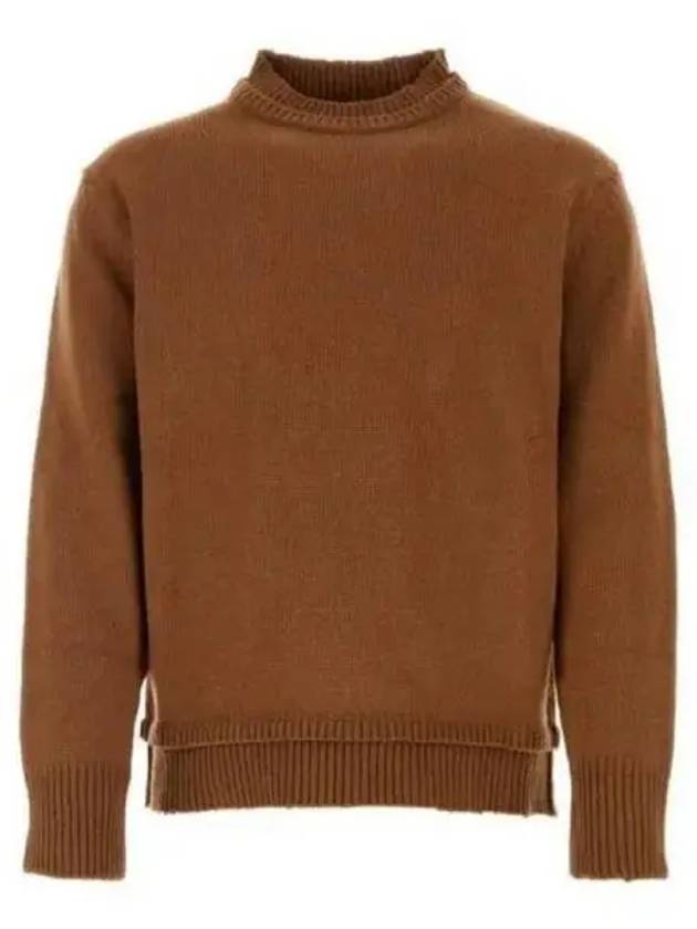 Back Stitch Elbow Patch Knit Top Camel - MAISON MARGIELA - BALAAN 2