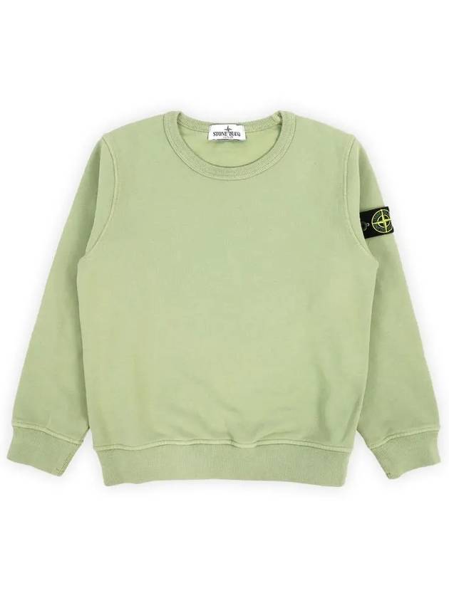 Kids Wappen Patch Organic Cotton Fleece Sweatshirt Green - STONE ISLAND - BALAAN 2