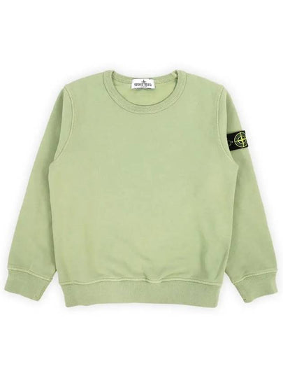 Kids Wappen Patch Organic Cotton Fleece Sweatshirt Green - STONE ISLAND - BALAAN 2