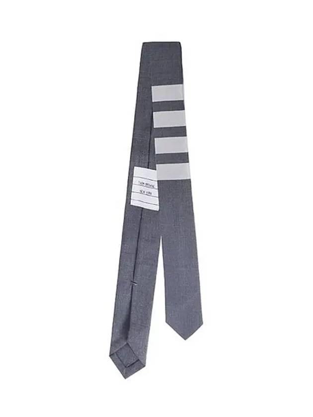 4-Bar Plain Wool Tie Grey - THOM BROWNE - BALAAN 2