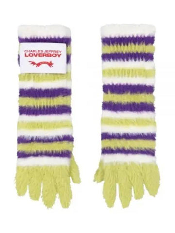 FLUFFY STRIPED GLOVES 042140101 - CHARLES JEFFREY LOVERBOY - BALAAN 1