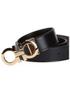 Gancini Reversible Adjustable Leather Belt Black - SALVATORE FERRAGAMO - BALAAN 4