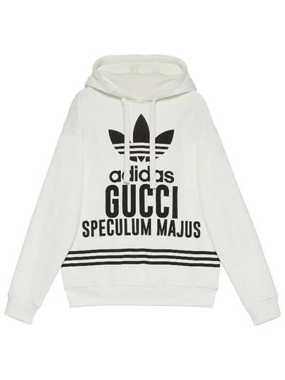 Adidas Logo Cotton Hoodie White - GUCCI - BALAAN 2