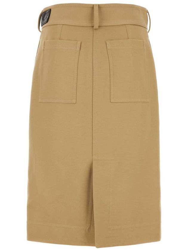 Belted Midi H-Line Skirt Nude - BOTTEGA VENETA - BALAAN 3