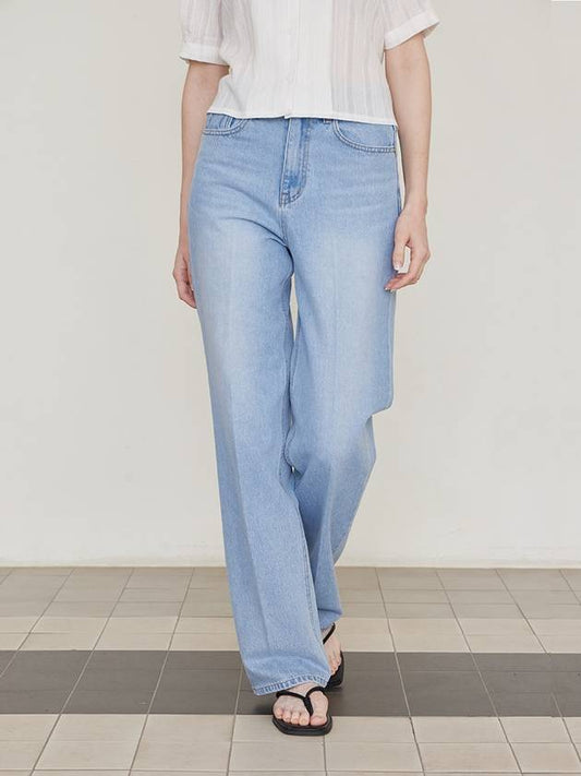 Summer straight denim pants light blue - LESEIZIEME - BALAAN 1