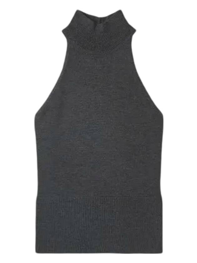 Sleeveless Knit Turtleneck Dark Grey - TOTEME - BALAAN 1