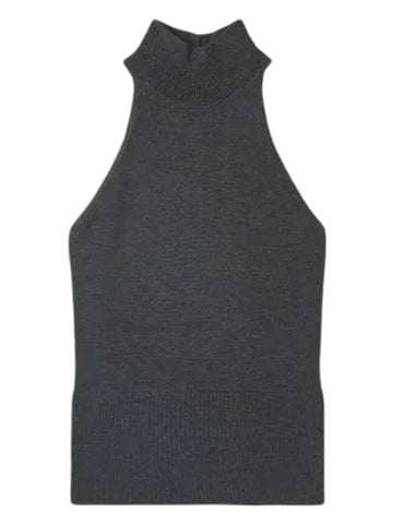 Sleeveless Knit Turtleneck Dark Grey - TOTEME - BALAAN 1