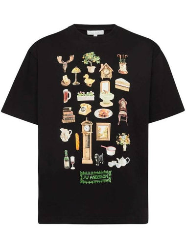 Diorama Print Short Sleeve T-Shirt Black - JW ANDERSON - BALAAN 1