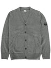 Men's Lens Wappen Lambswool Cardigan Grey - CP COMPANY - BALAAN 2